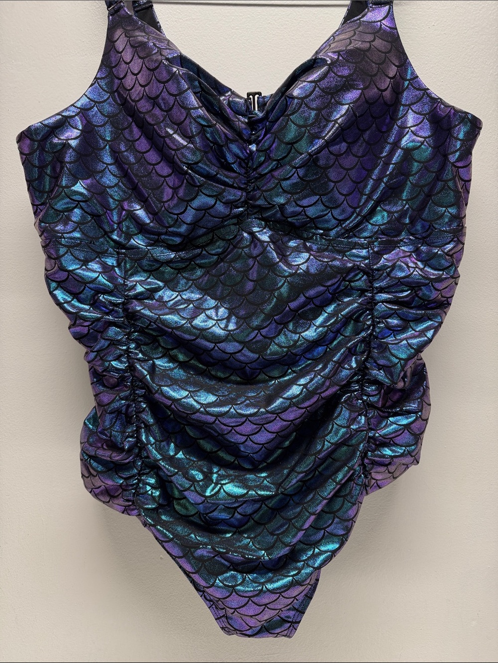 Torrid Iridescent Mermaid One Piece Swimsuit Swim Suit Blue Plus Size 4X D / DD - Picture 4 of 10